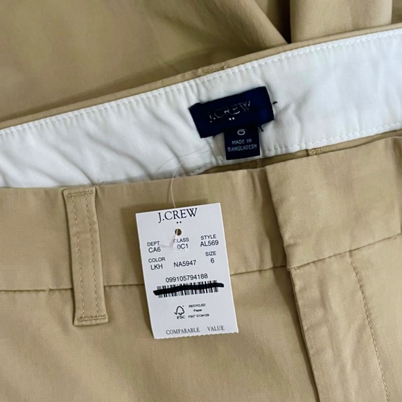 NWT!! J. CREW Factory 9” Frankie Bermuda Chino Shorts Light Khaki Preppy Size 6 - Picture 13 of 16